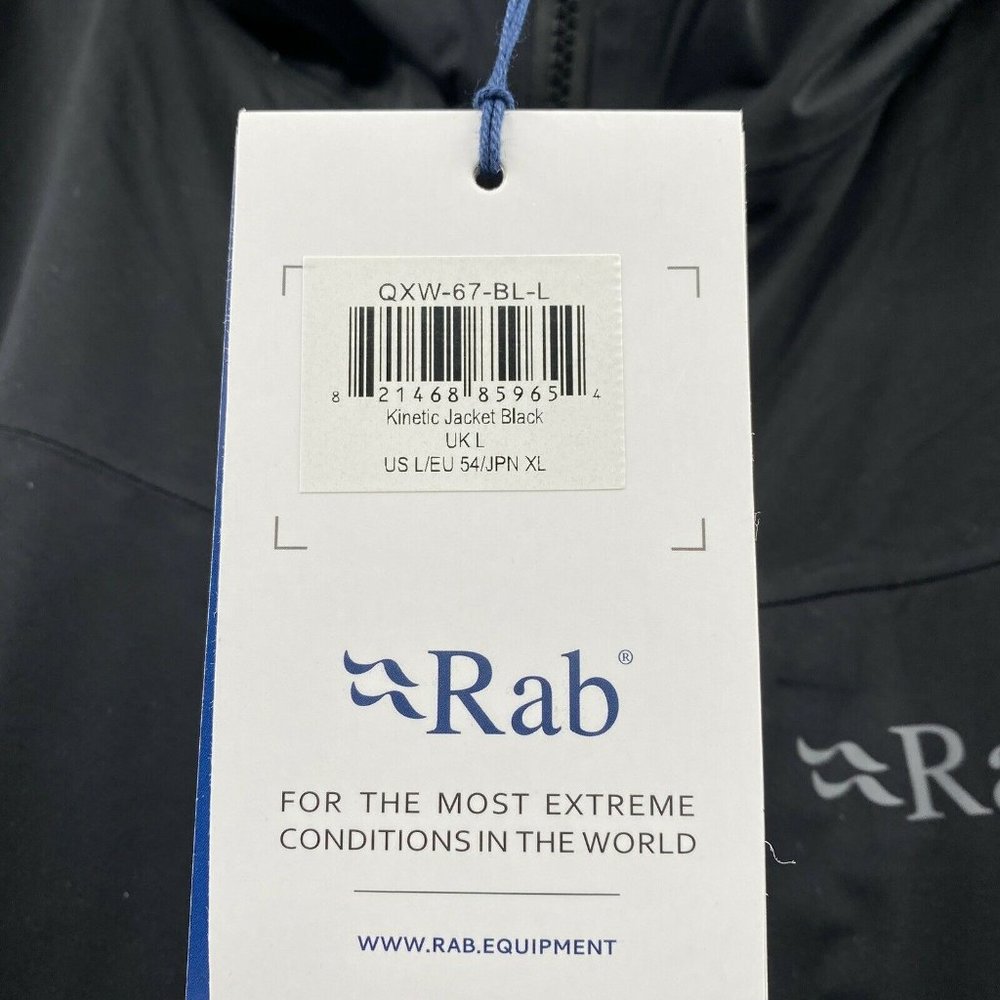 Massdrop x RAB Kinetic Jacket Men's sz L Black Waterproof Full Zip Hooded Rain - Picture 8 of 12